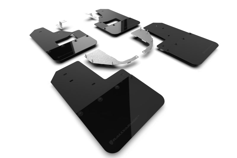 Rally Armor 21-25 Ford Bronco (Stahl Bmpr + RB – KEIN Rptr/Sprt) Schwarzer Schmutzfänger mit metallischem schwarzem Logo