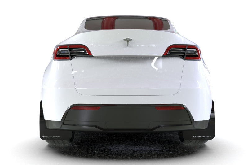 Rally Armor 20-26 Tesla Model Y, Juniper Y Black UR Mud Flap w/White Logo