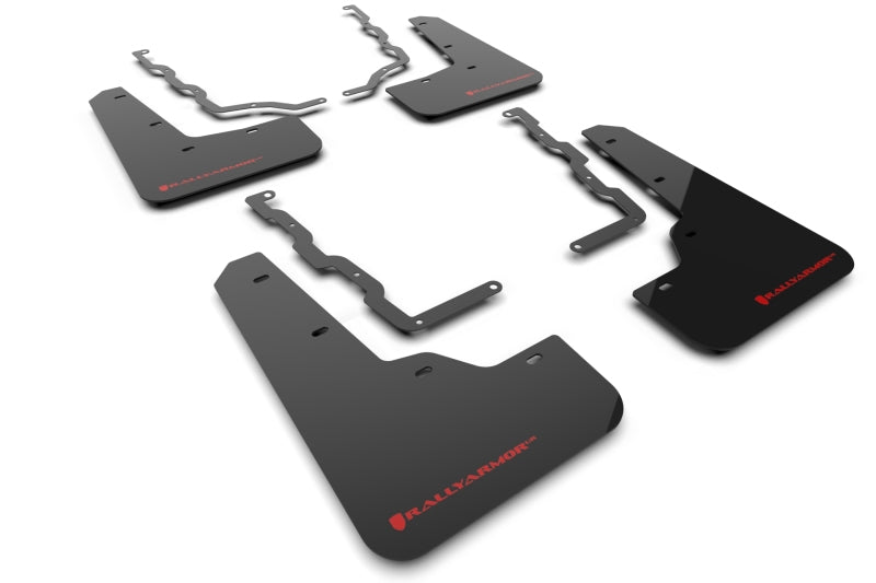 Rally Armor 20-25 Ford Puma ST Schwarzer Schmutzfänger mit rotem Logo