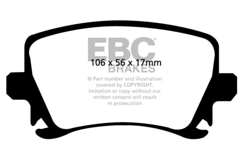 EBC 06-13 Audi A3 2.0 Turbo (Girling-Bremssattel hinten) Ultimax2 Bremsbeläge hinten