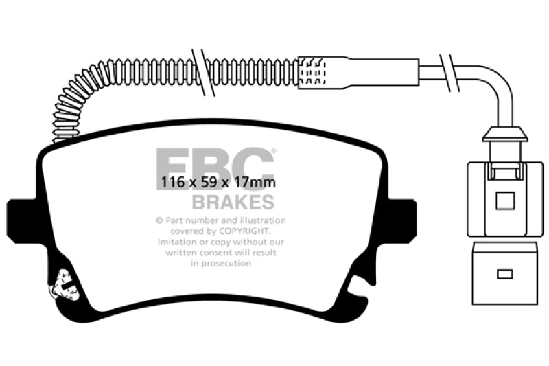 EBC 06–09 Audi RS4 4.2 (Rotoren aus Gusseisen) Bluestuff Bremsbeläge hinten