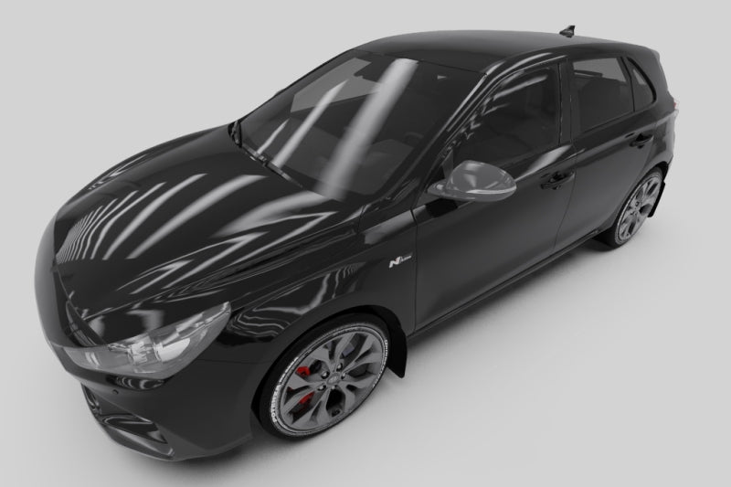 Rally Armor 19–21 Hyundai Elantra GT N Line/i30 Schwarzer UR-Schmutzfänger mit grauem Logo