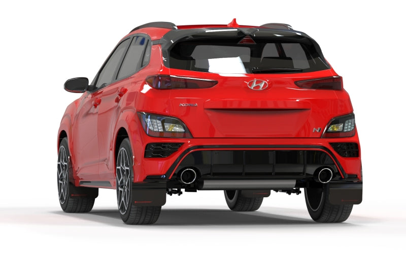 Rally Armor 22–23 Hyundai Kona N Schwarzer UR-Schmutzfänger mit rotem Logo