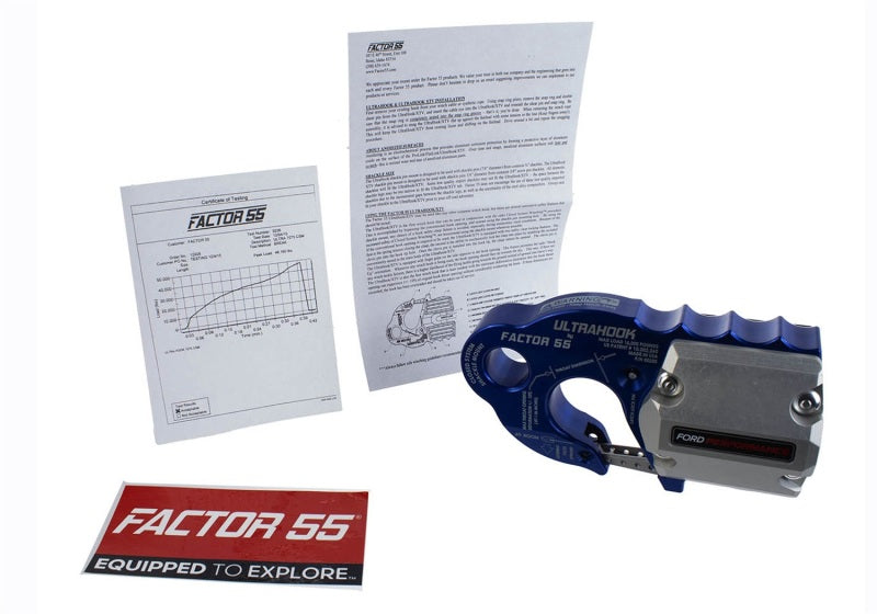 Ford Racing Factor 55 UltraHook mit Seilschutz – Blau