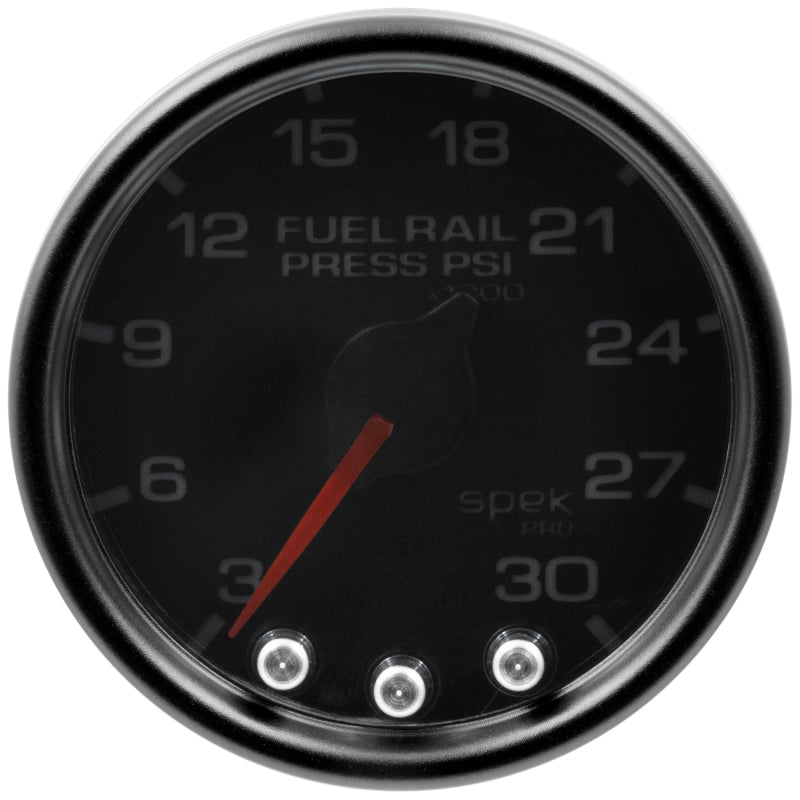 Autometer Spek-Pro Gauge Rail Press 2 1/16 Zoll 30Kpsi Schrittmotor mit Peak & Warn Blk/Smoke/Blk