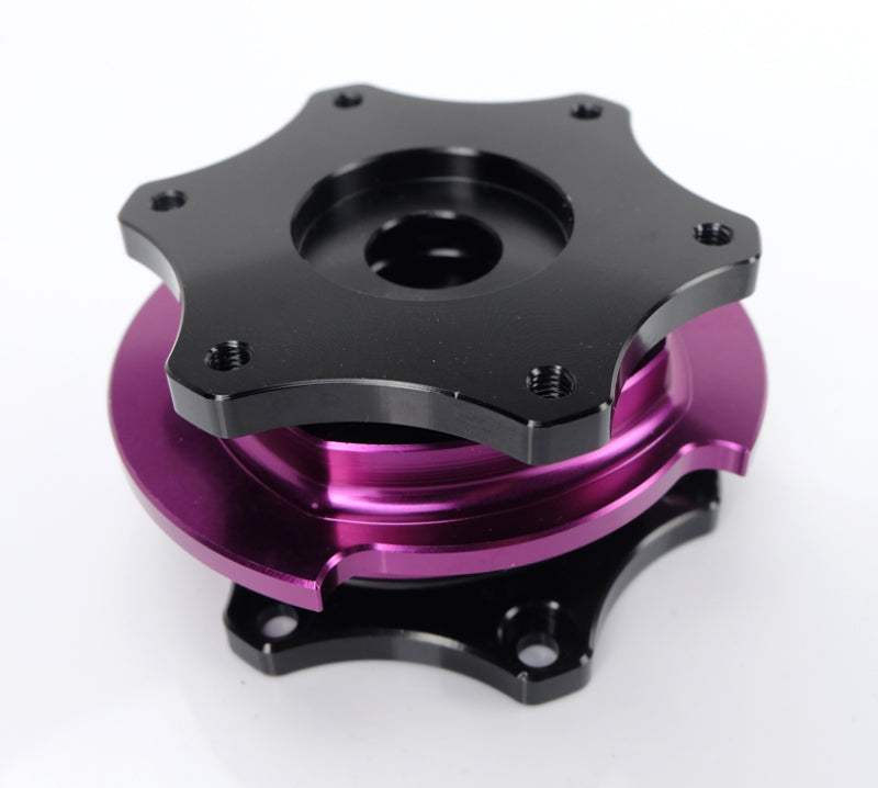 NRG Quick Release SFI SPEC 42.1 – Glänzend schwarzes Gehäuse / Glänzend violetter Ring