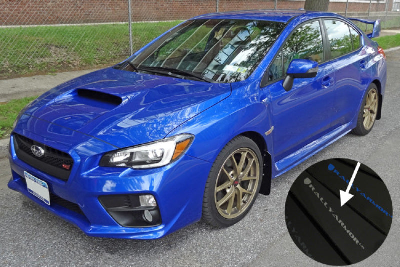 Rally Armor 15-21 Subaru WRX/STI Schwarzer UR-Schmutzfänger mit silbernem Logo