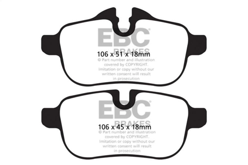 EBC 09+ BMW Z4 3.0 (E89) Redstuff Bremsbeläge hinten