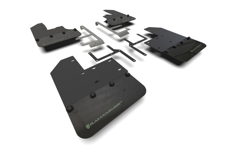 Rally Armor 19-24 Jeep JT Gladiator (Mojave/Rubicon) Schwarzer Schmutzfänger mit Army Green Logo