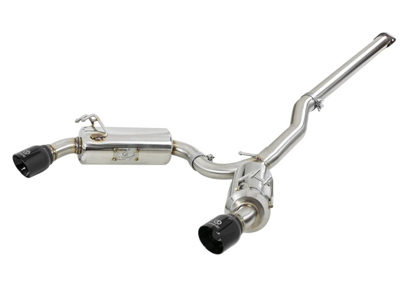 aFe Takeda 3 Zoll bis 2,5 Zoll 304 SS C/B Auspuff 08-15 Mitsubishi Lancer EVO I4-2.0L (t) – Schwarze Spitzen