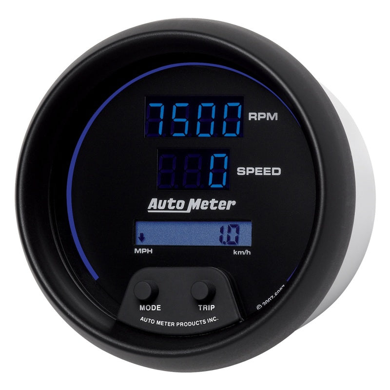 Autometer 85,7 mm schwarz digital 8000 U/min/160 mph oder 260 km/h elektrische Drehzahlmesser/Tachometer-Kombination