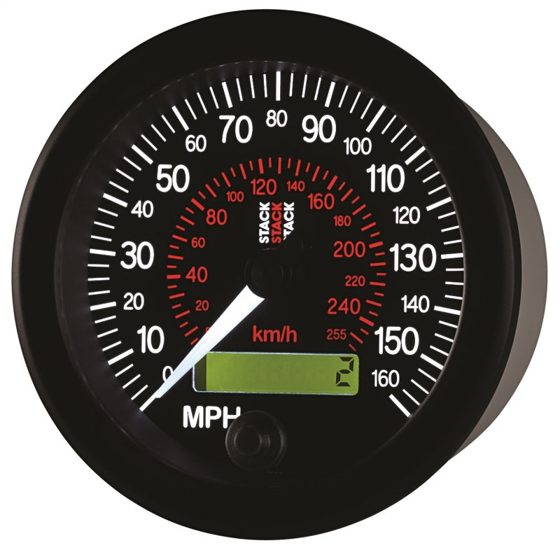 Autometer Stack Instruments 88MM 0-160 MPH / 260 KM/H Programmierbarer Tachometer - Schwarz