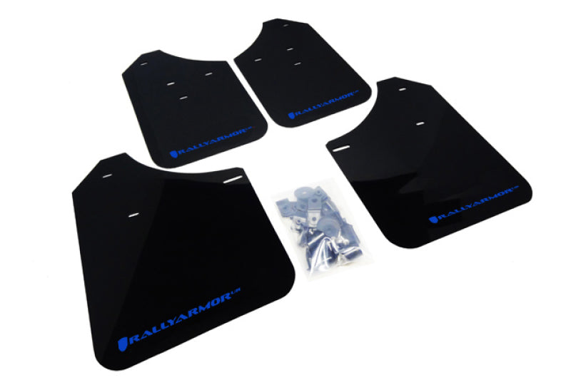 Rally Armor 02–07 Subaru WRX/STI/RS/2.5i (Kombis erforderlich) Schwarzer UR-Schmutzfänger mit blauem Logo