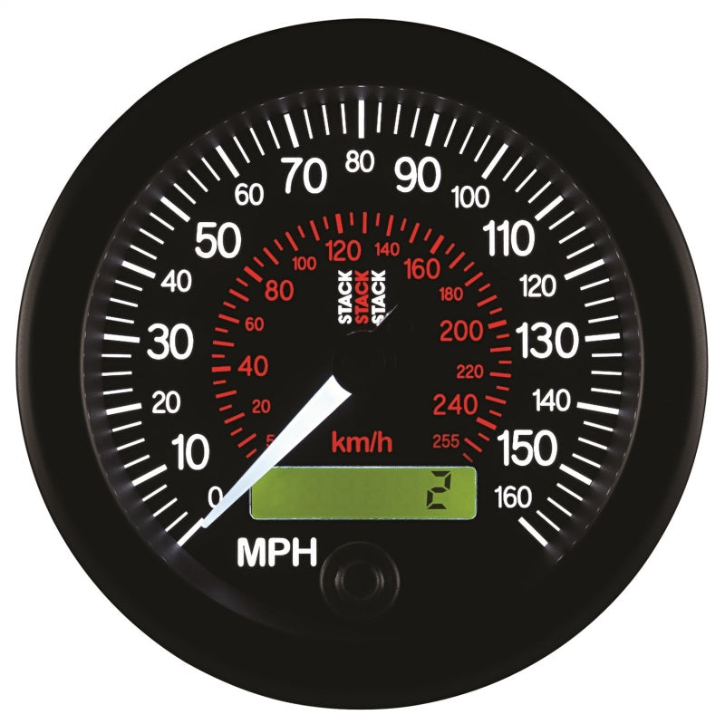 Autometer Stack Instruments 88MM 0-160 MPH / 260 KM/H Programmierbarer Tachometer - Schwarz