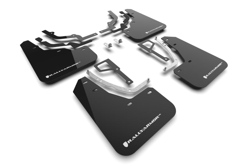 Rally Armor 2025 Hyundai Ioniq 5 N Schwarzer Schmutzfänger mit weißem Logo