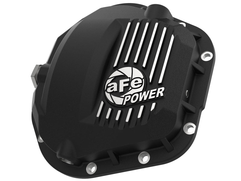 aFe Pro Series Dana 60 Vorderachsdifferentialabdeckung, schwarz mit bearbeiteten Lamellen, 17–20 Ford Trucks (Dana 60)