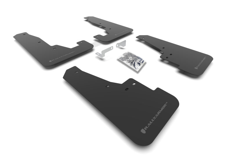 Rally Armor 16–25 Dodge Durango GT/Hellcat/RT/SRT 392/SXT, schwarzer UR-Schmutzfänger, graues Logo