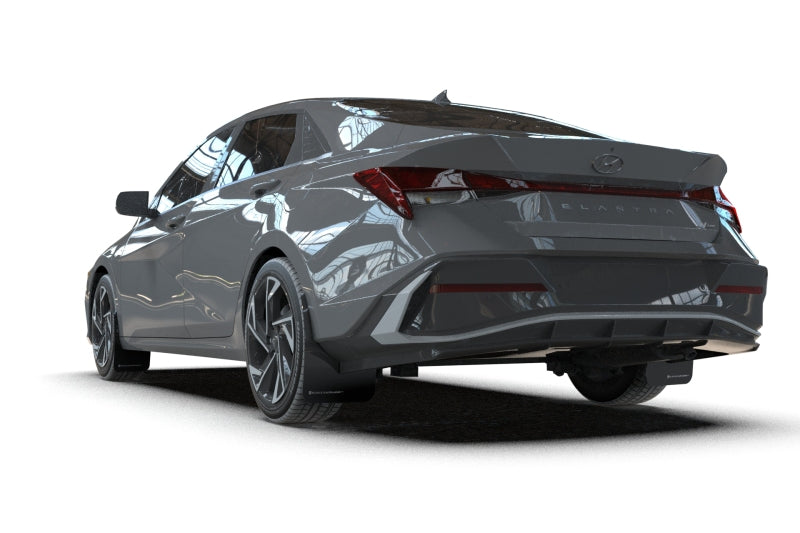 Rally Armor 2024–25 Hyundai Elantra N/N Line, schwarzer Schmutzfänger mit grauem Logo