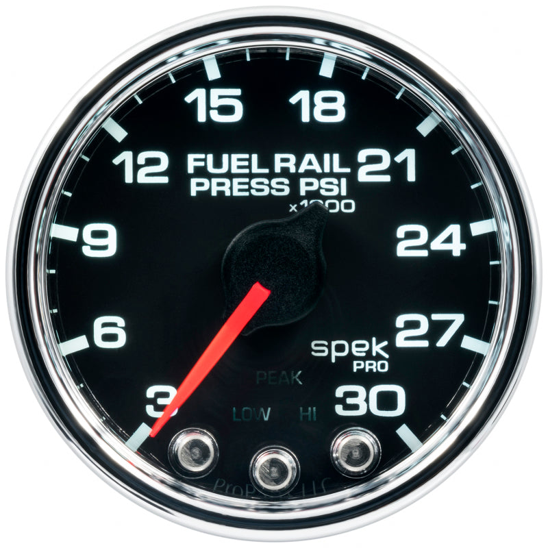Autometer Spek-Pro Gauge Rail Press 2 1/16 Zoll 30Kpsi Schrittmotor mit Peak & Warn Blk/Chrm