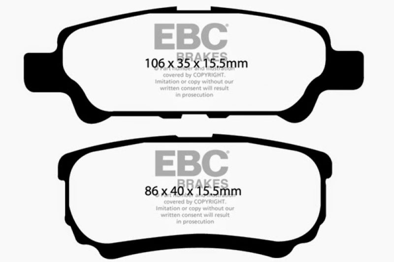 EBC 07+ Jeep Compass 2.0 (262 mm Bremsscheiben hinten) Greenstuff Bremsbeläge hinten