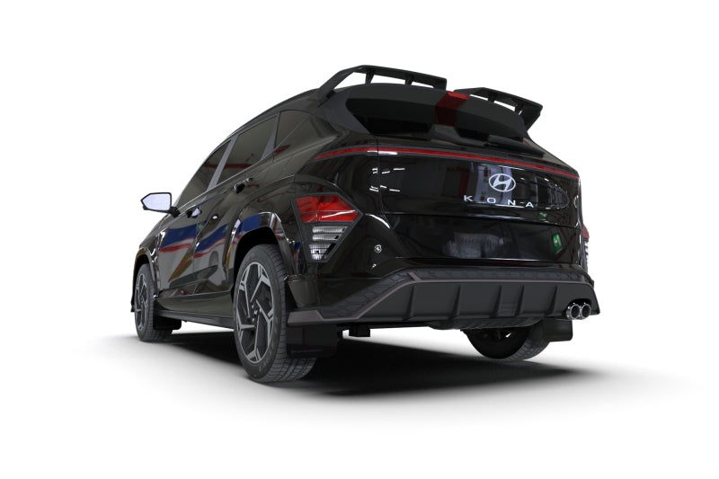 Rally Armor 24–25 Hyundai Kona N Line Schwarzer UR-Schmutzfänger – Metallic-Schwarzes Logo