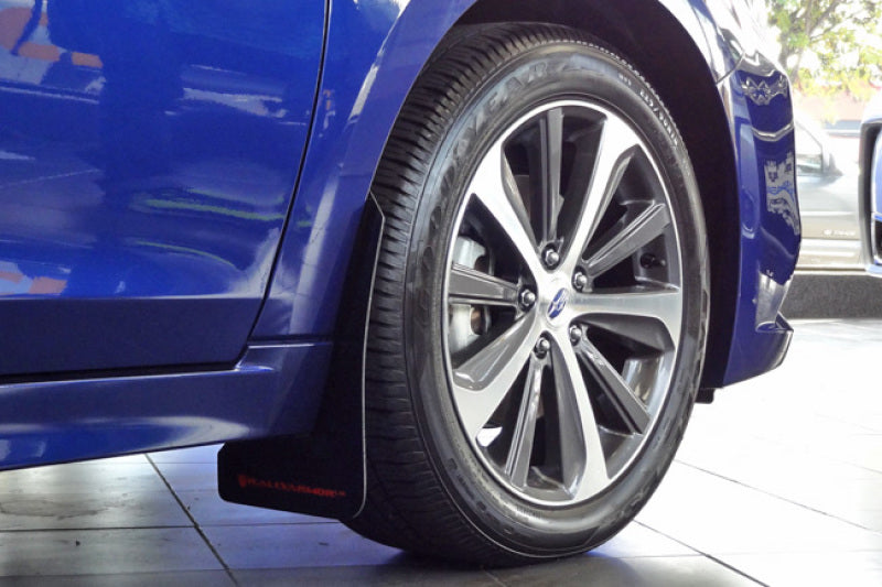 Rally Armor 15-19 Subaru Legacy Schwarzer UR-Schmutzfänger mit grauem Logo