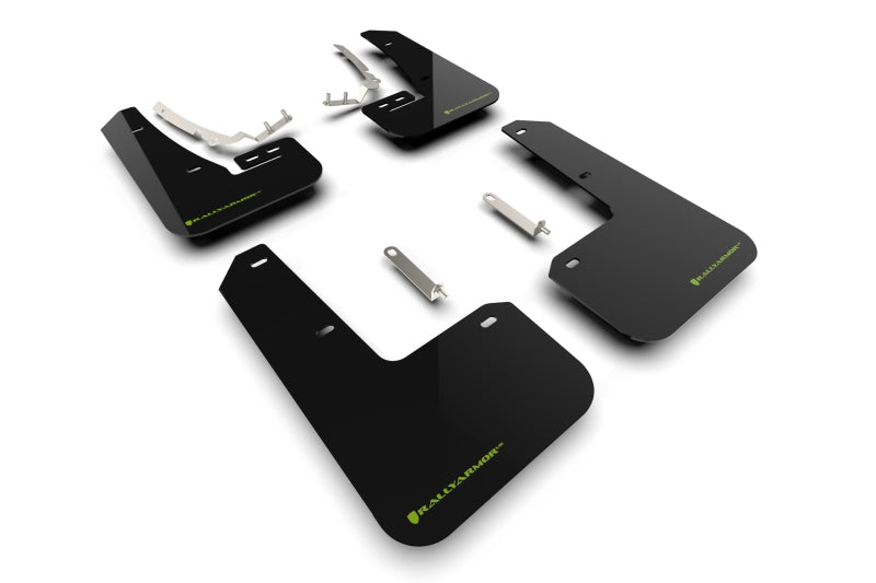 Rally Armor 22-25 VW MK8 Golf GTI/R Schwarzer UR-Schmutzfänger mit grünem Logo