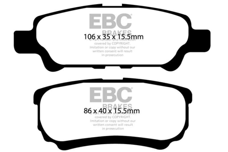 EBC 07+ Jeep Compass 2.0 (262 mm Bremsscheiben hinten) Greenstuff Bremsbeläge hinten