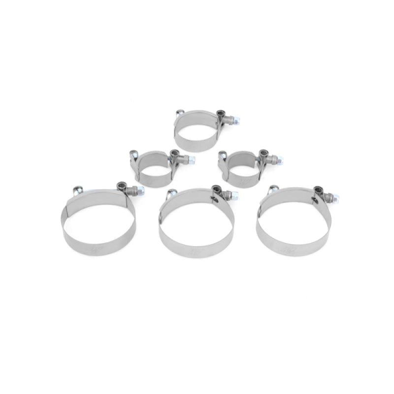 Mishimoto Subaru 02–07 WRX/04–07 STi Top-Mount-Ladeluftkühler-Kit – pulverbeschichtete silberne und rote Schläuche