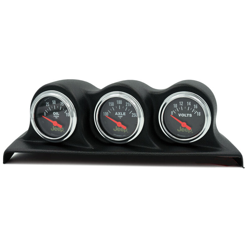 Autometer 07–10 Jeep Wrangler JK Öldruck/Achstemperatur/Volt, 3-teiliges Messset