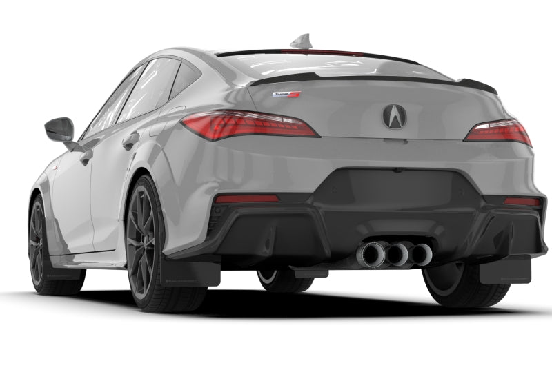 Rally Armor 23–24 Acura Integra Type S, schwarzer Schmutzfänger mit dunkelgrauem Logo