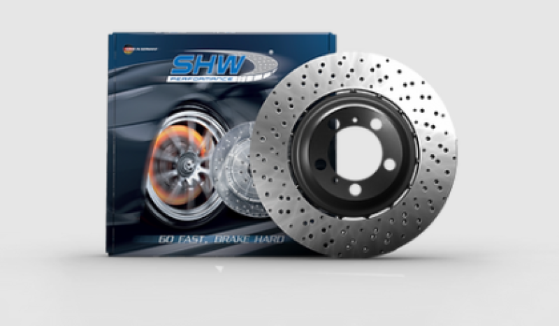 SHW 14-19 Porsche 911 Turbo 3.8L w/o Ceramics Left Front Drilled-Dimpled LW Brake Rotor (9P1615301K)