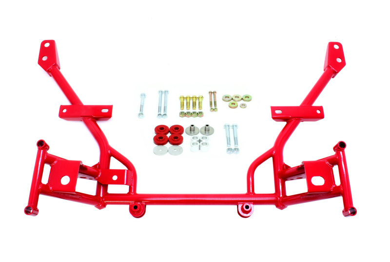 BMR 05-14 S197 Mustang K-Member w/ 1/2in Lowered Motor Mounts and STD. Rack Mounts - Red