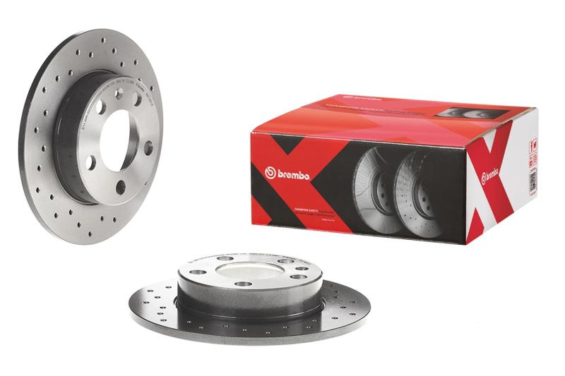 Brembo 2019 Audi A3 Quattro/19-20 Q3/17-20 RS3 Hinten Premium Xtra Kreuz gebohrt UV-beschichteter Rotor