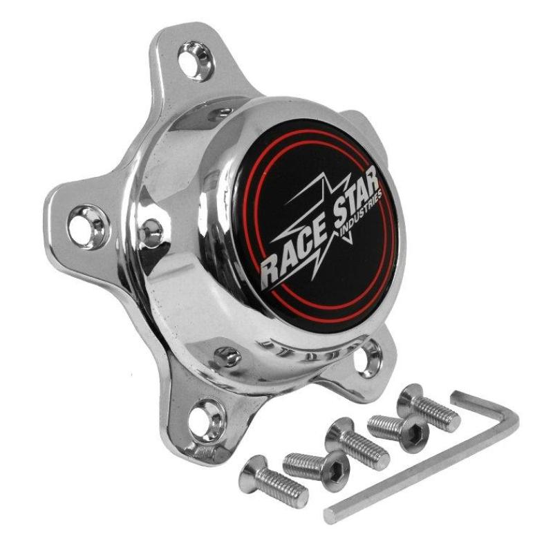 Race Star 5 Lug Cap Short Plastic Chrome (incl. Medallion & Screws)