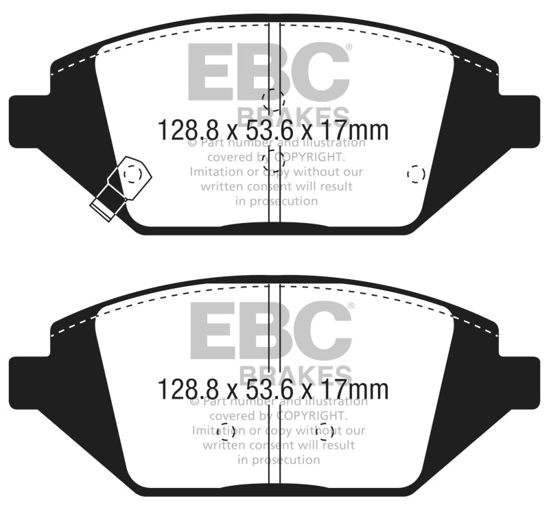 EBC 2016+ Chevrolet Spark 1.4L Greenstuff Front Brake Pads