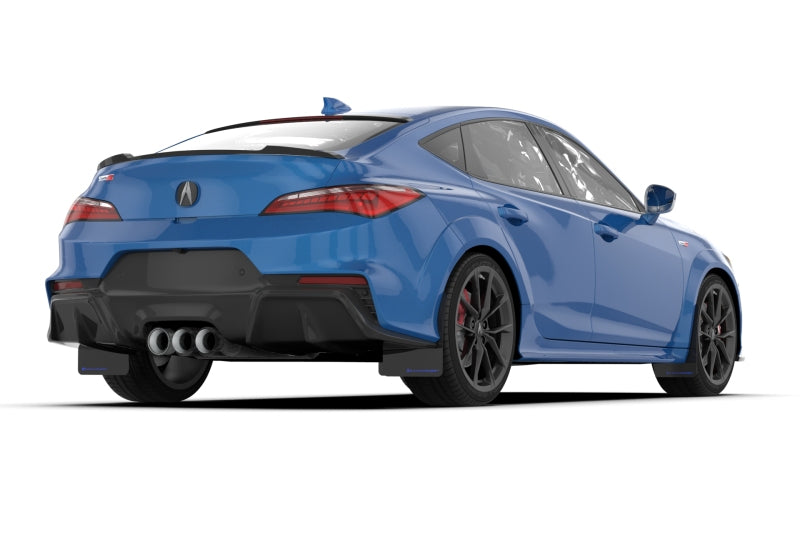 Rally Armor 23–24 Acura Integra Type S, schwarzer Schmutzfänger mit blauem Logo