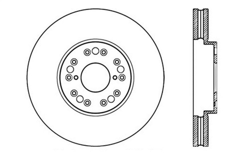 StopTech 93-05 Lexus GS 300/350/400/430/450H / 00-05 IS250/300/350 Front Left Drilled Rotor