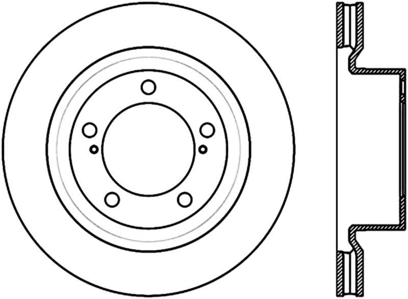 StopTech 17-18 Lexus LX SportStop Cryo Slotted & Drilled Front Left Rotor