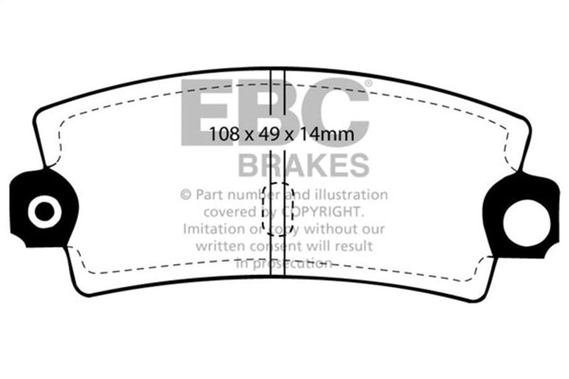 EBC 85-90 Lotus Esprit 2.2 Yellowstuff Rear Brake Pads