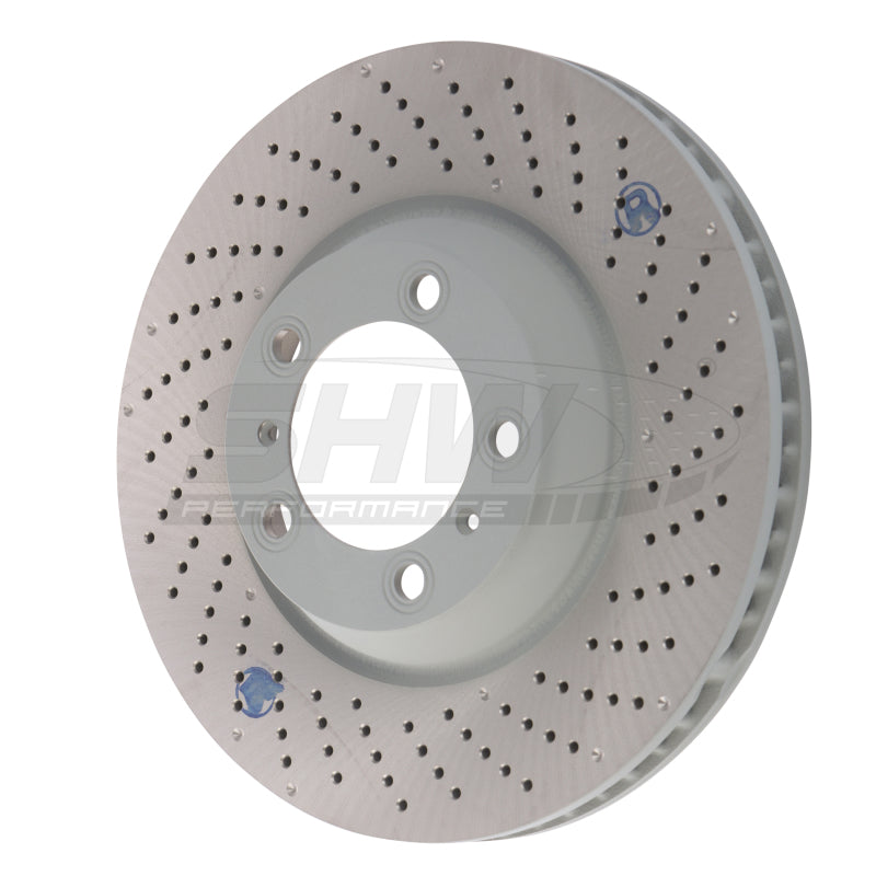 SHW 04-08 Porsche 911 GT3 w/o Ceramics Right Front Cross-Drilled Monobloc Brake Rotor (99735141090)