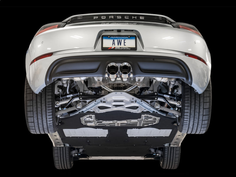 AWE Tuning Porsche 718 Boxster / Cayman Touring Edition Exhaust - Chrome Silver Tips