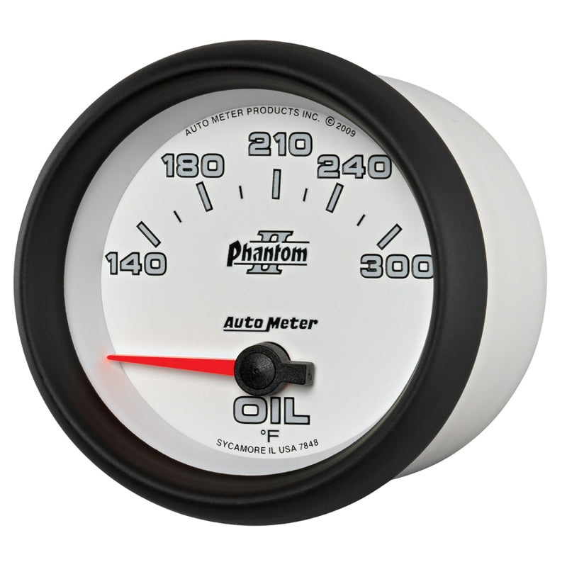 
                      
                        Autometer Phantom II 2 5/8in 140-300 Degree F Short Sweep Electronic Oil Temperature Gauge
                      
                    