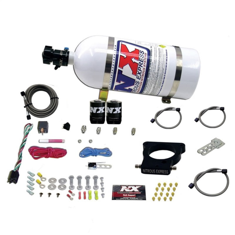 Nitrous Express GM LS 78 mm 3-Schrauben-Lachgasplatten-Kit (50–350 PS) mit 10-lb-Flasche