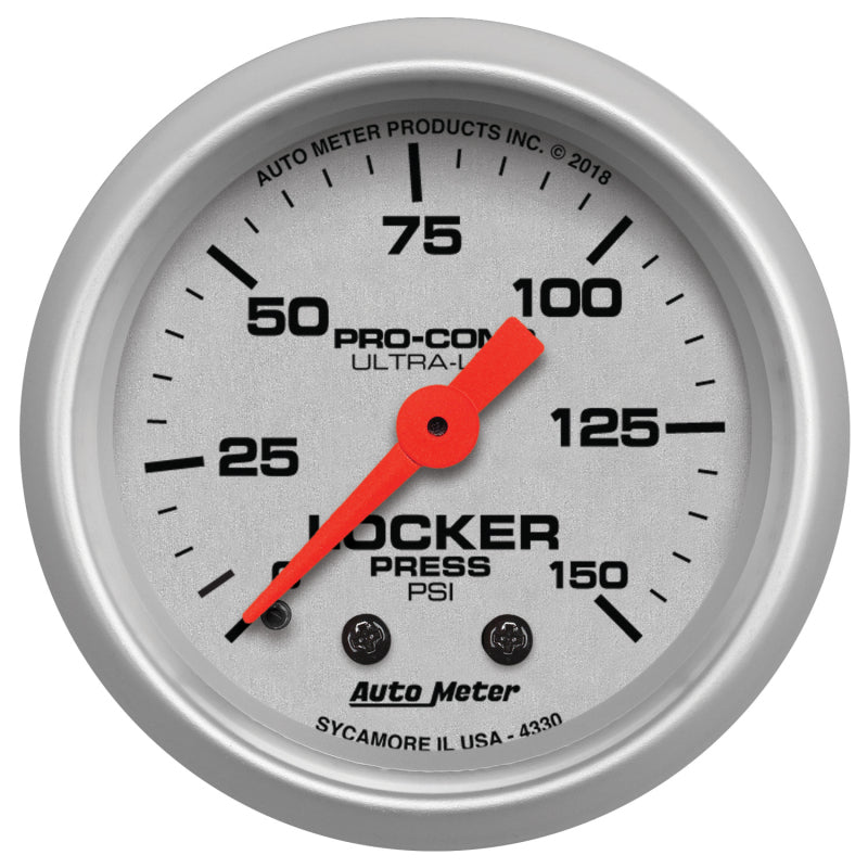 Autometer Ultra-Lite 2-1/16in 150 PSI Mechanical Air Locker Gauge