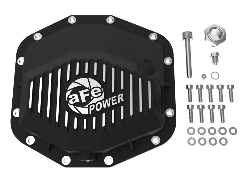 aFe POWER 21-22 Ram 1500 TRX Hemi V8 6.2L (sc) PRO Series Rear Differential Cover Black w/ Machined