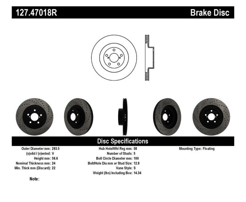 
                      
                        StopTech 02-10 Subaru WRX Slotted & Drilled Right Front Rotor (exc. STi)
                      
                    