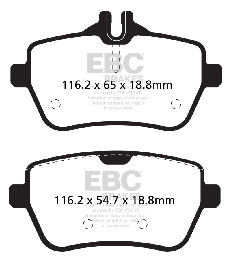 EBC 14+ Mercedes-Benz S550 4.7 Twin Turbo Redstuff Rear Brake Pads