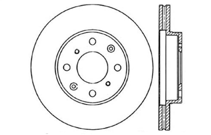 StopTech 90-00 Honda Civic / 90-91 CRX Drilled Left Front Rotor