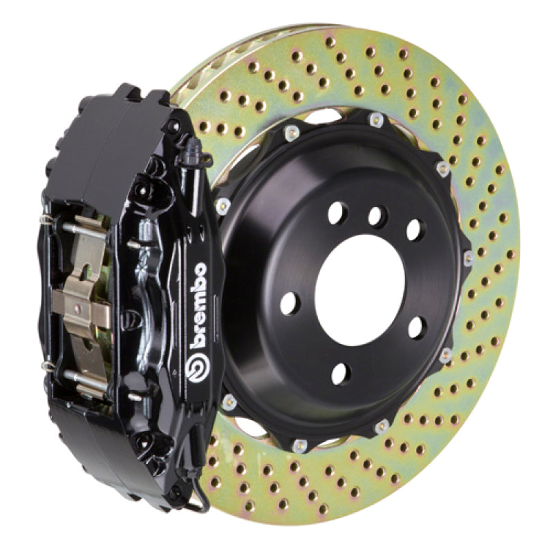 Brembo 99-07 Evo VI/VII/VIII/IXFront GT BBK 4 Piston Cast 2pc 355x32 2pc Rotor Drilled-Black